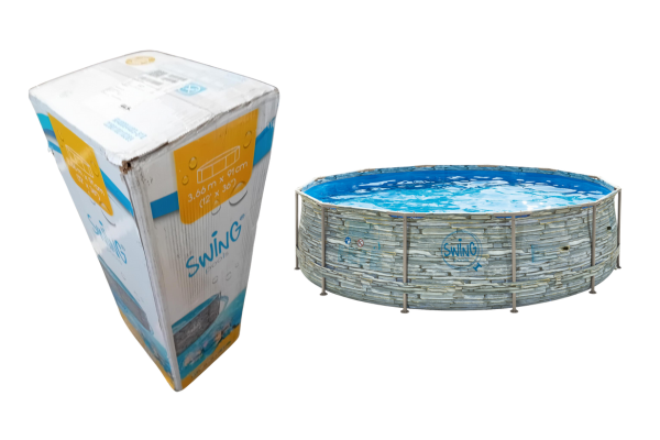 ELITE Stone-Rahmenpool - 3.66 x 0.91m, Stone design *beschädigter Karton*