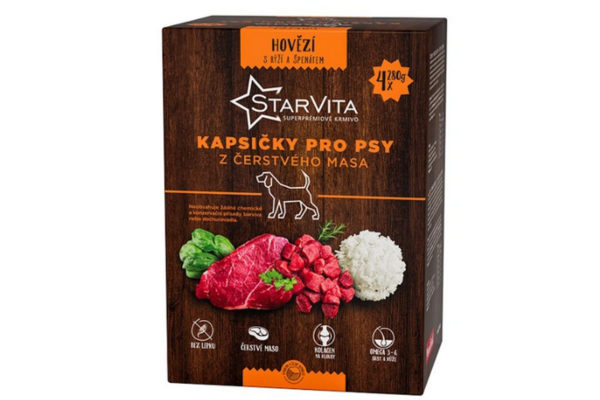 Dog pocket Beef mit rice und spinach 4 x 280g
