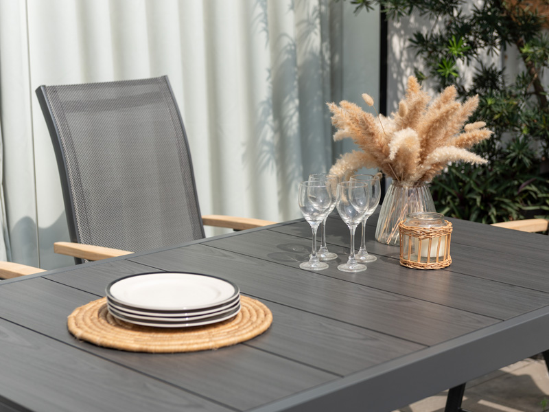 Essence - Folding armchair - ALU mit teak armrest