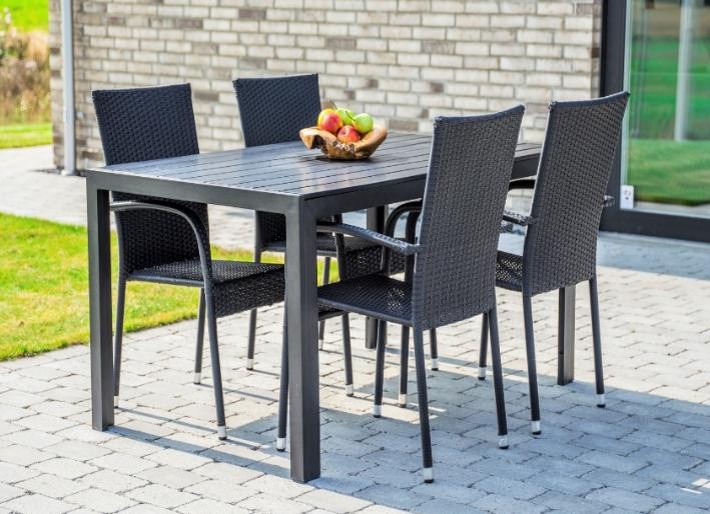 Aluminium garden table HAVANA 140 schwarz