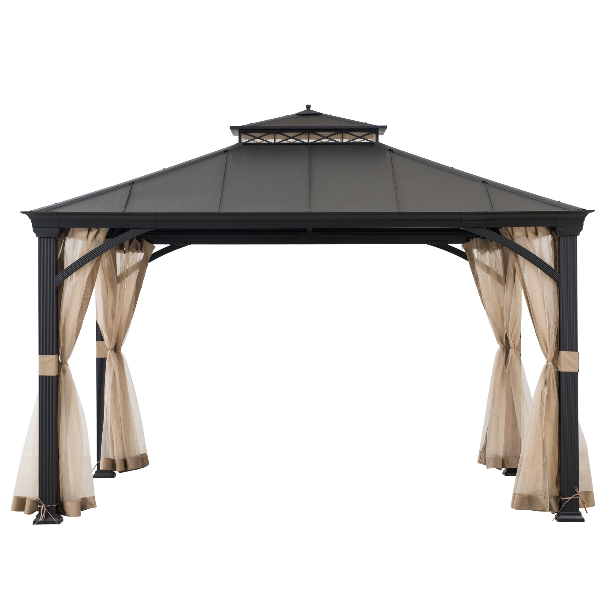 Pasu 300 x 300 cm Anthrazit Roof Steel Hardtop Gazebo