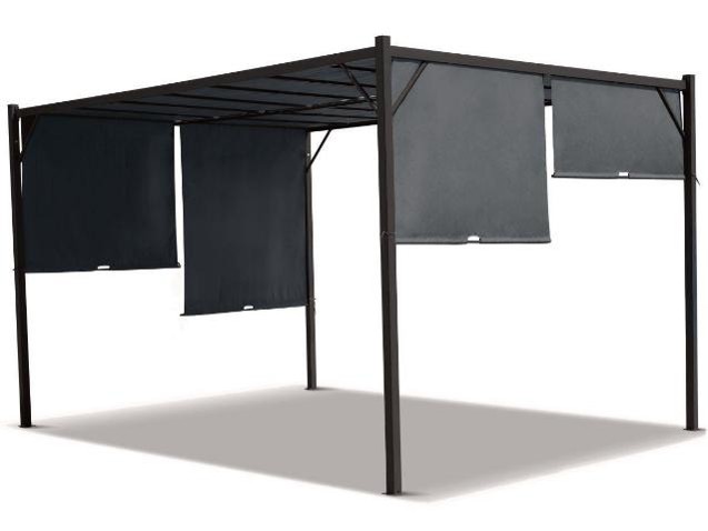 Aluminium garden pergola SANTORINI grau
