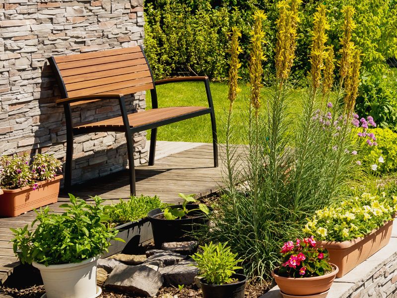 FLAMINGO - Bench mit backrest