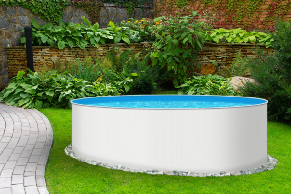 Azuro 240 - 2.4 x 0.9m, blau/ weiß no filter, mit zentrierten Öffnungen