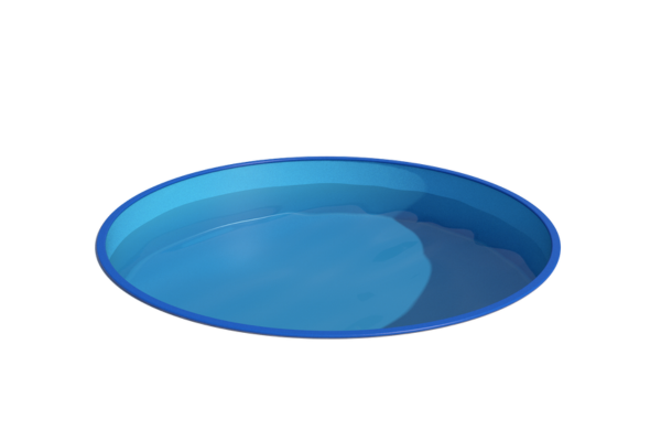 Ibiza rund - 3.60 x 1.20 m - Wandstärke 0.6mm, mit obere Kombischienen blau P1/P3, untere Schienen