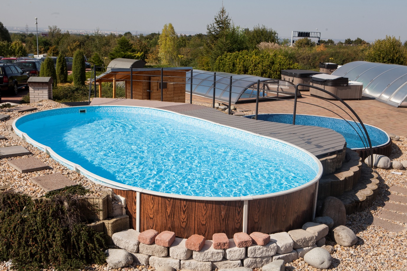 Azuro VAR 404 DL 5.5 x 3.7 x 1.2 m, WOOD - ohne Innenfolie, Leiter und Filter, mit seitlich versetzten Öffnungen