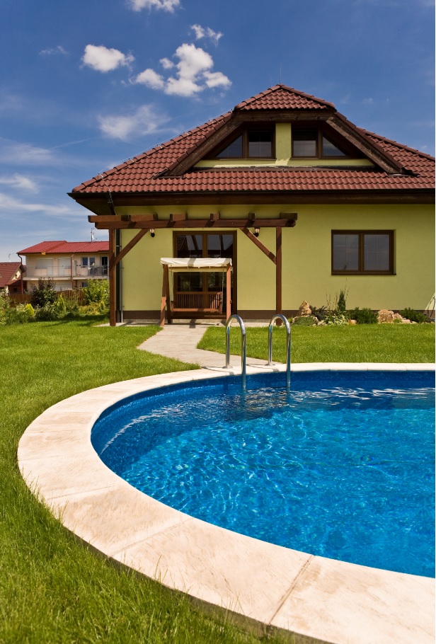 POOL-SET – Ibiza rund – 4,00 x 1,50 m – graue Wandstärke 0,6 mm, mit Öffnungen für Skimmer und Rücklaufdüse, Bodenschienen
