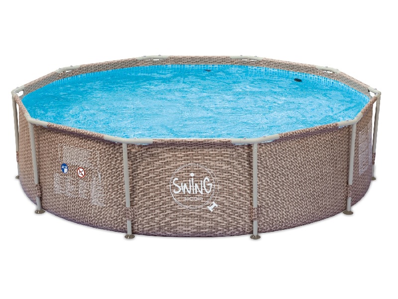 Runder Metallrahmen-Pool - 3.05m x 76 cm, Wicker design (tripple basketweave)
