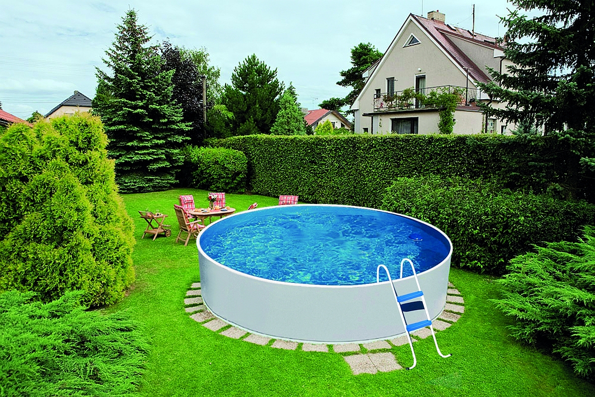 Azuro 300 - 3.6 x 0.9m, blau/ weiß - no filter, mit zentrierten Öffnungen