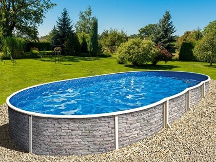 ELITE - WICKER FRAME POOL - 4,27 m x 1,07 m, Wicker dark (Herringbone)