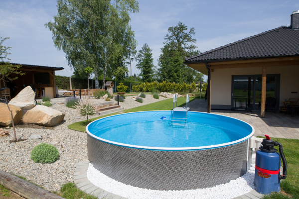 Azuro 402 DL - 4.6m x 1.2m, RATTAN - ohne Leiter und Filter, mit seitlich versetzten Öffnungen