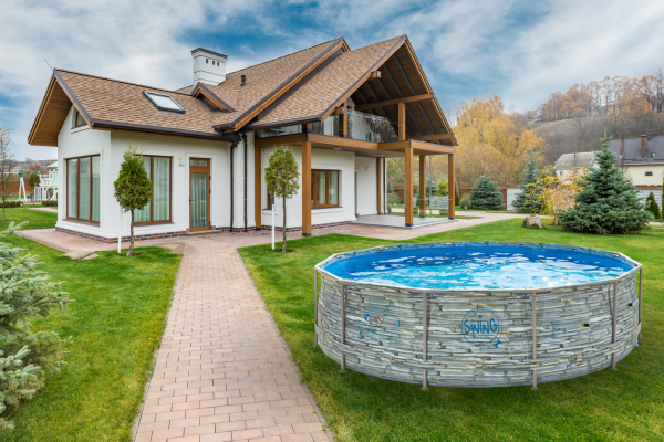 ELITE Stone-Rahmenpool - 3.66 x 0.91m, Stone design *beschädigter Karton*