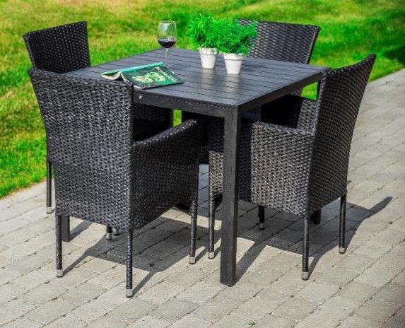 Aluminium garden table HAVANA 90 schwarz