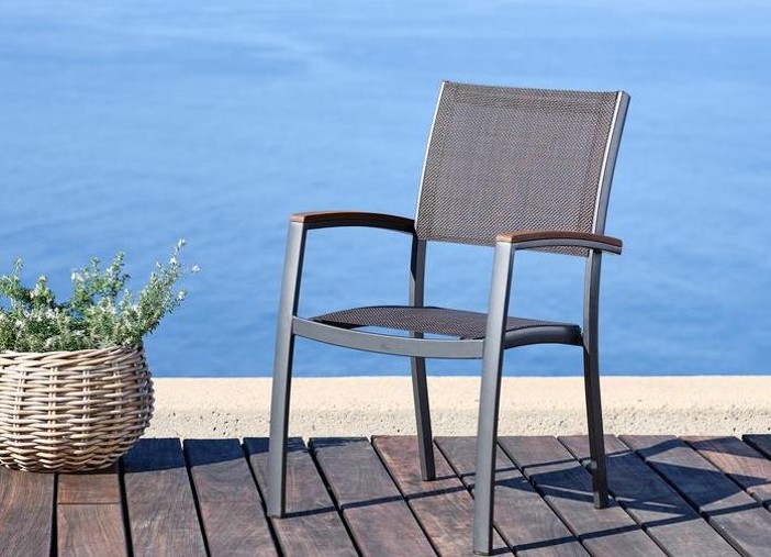 Aluminium garden armchair MARBELLA schwarz