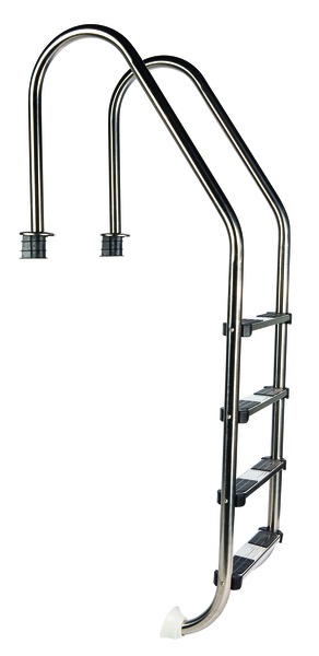 Stainless steel ladder STANDARD 4-steps - for pool over 1.30m height - plastic steps