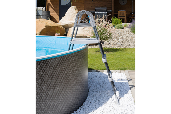 Azuro De Luxe Edelstahlleiter 3-steps - ANTHRACITE - für inground pool up to 1,20m Höhe
