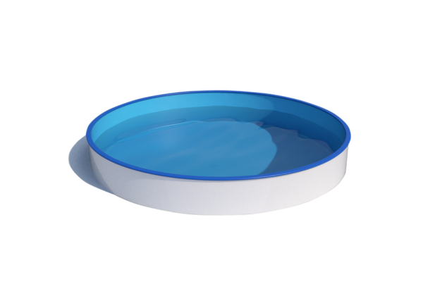 Ibiza rund - 3.60 x 1.20 m - Wandstärke 0.6mm, mit obere Kombischienen blau P1/P3, untere Schienen