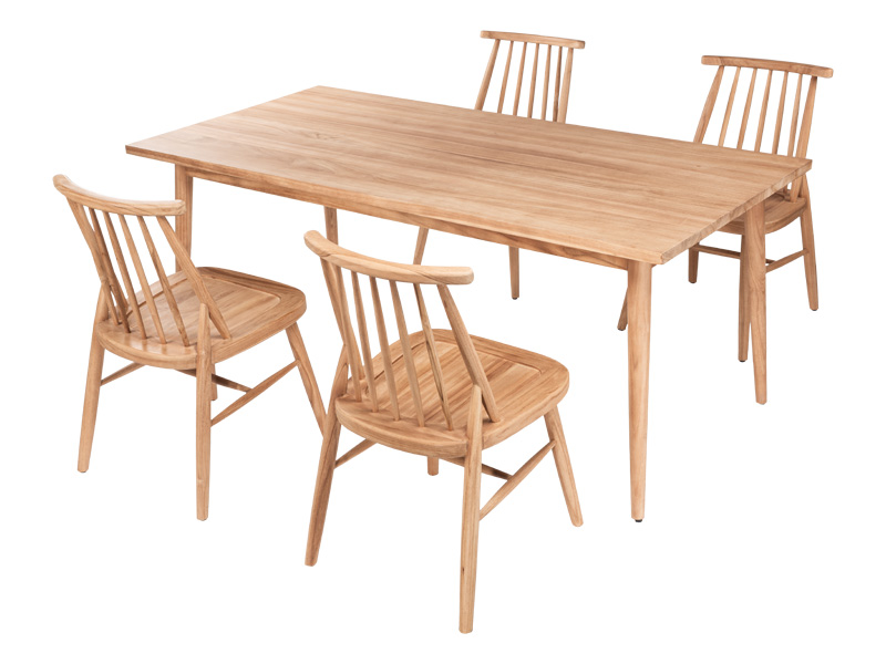 FLORES Esstisch 160 x 90 x 76 cm – Teakholz
