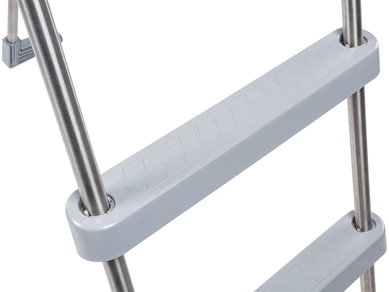Azuro De Luxe Edelstahlleiter 3-steps - ANTHRACITE- für Pools bis 1,20m Höhe