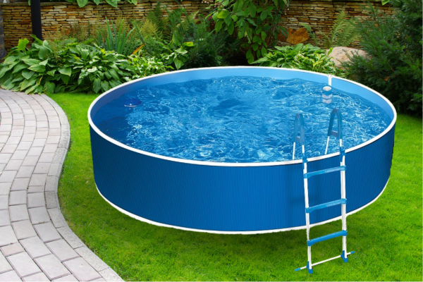 Azuro 240 - 2.4 x 0.9m, blau/ weiß no filter, mit zentrierten Öffnungen