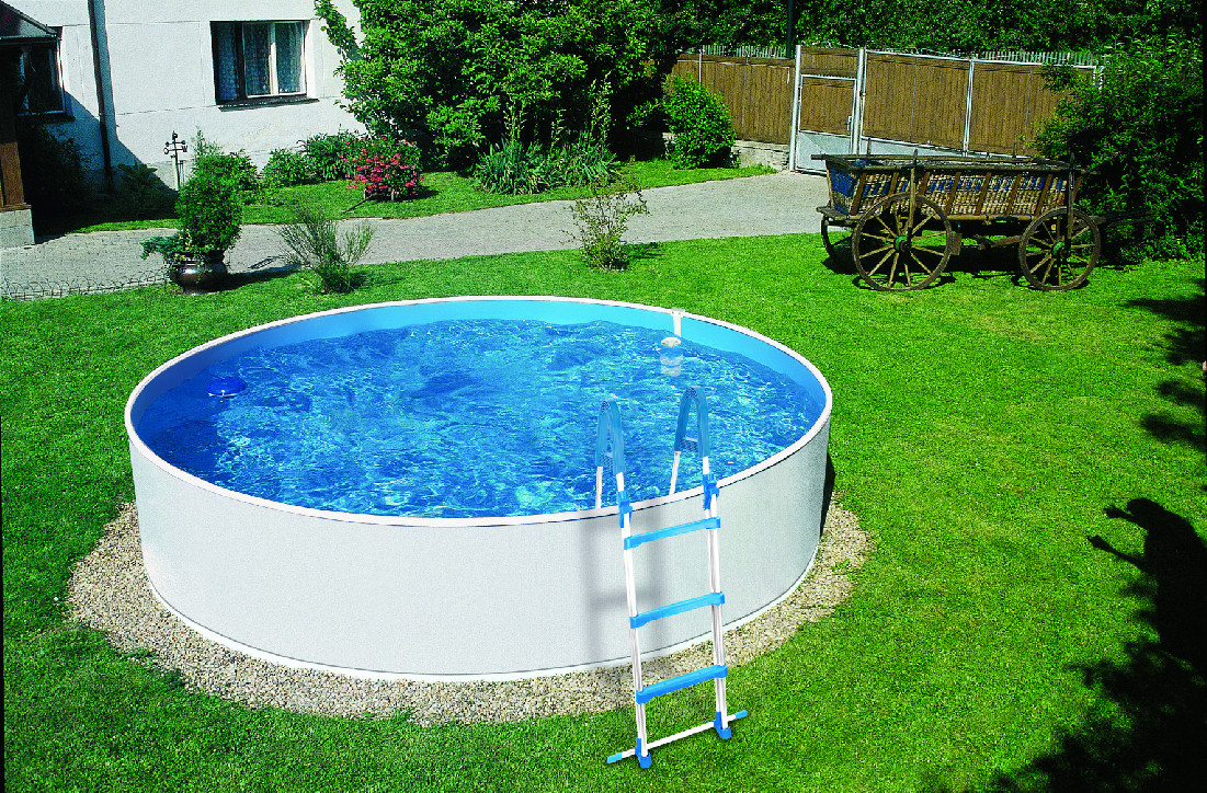 Azuro 3.0 x 0,9 m, weiß (mit varnished Ladder, Skimmfilter 12 V)