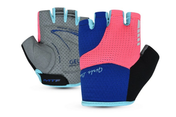 MTF Children's Cycling Gloves, blau/Pink, XXS
