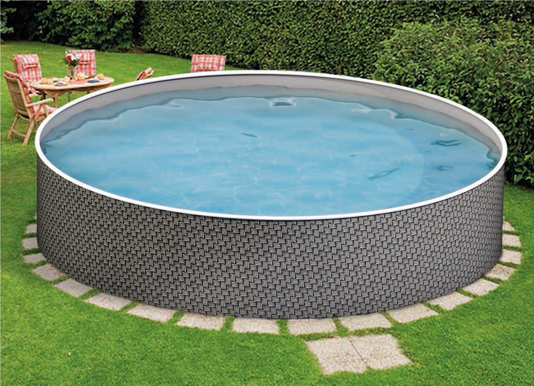 Azuro 5.5 x 3.7 x 1,2 m, RATTAN - ohne Leiter und Filter, mit seitlich versetzten Öffnungen