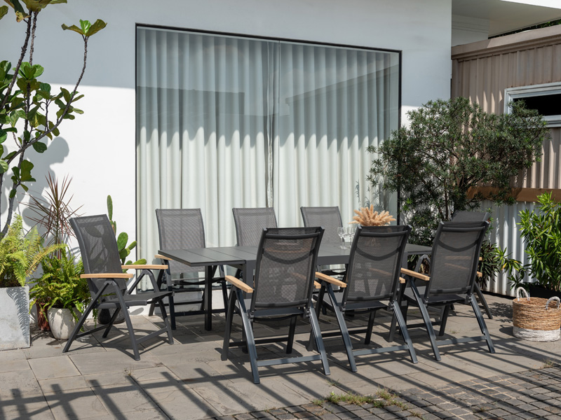 Essence - Folding armchair - ALU mit teak armrest