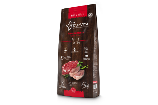 StarVita kibble für puppies, Beef/Fish 12 kg