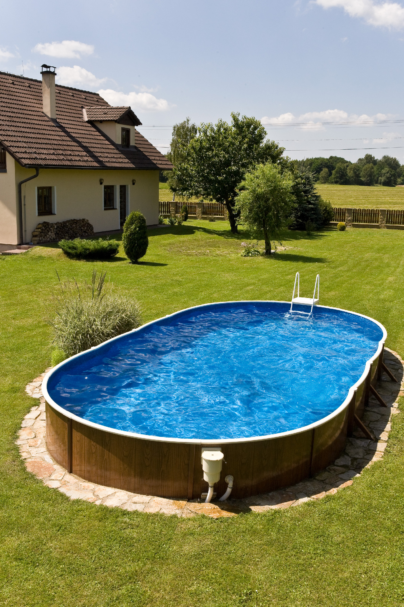 Azuro VAR 407 DL - 9.1 x 4.6 x 1.2m, WOOD - ohne Innenfolie, Leiter und Filter, cutouts - Skimmer + Inlet, in 4 boxes