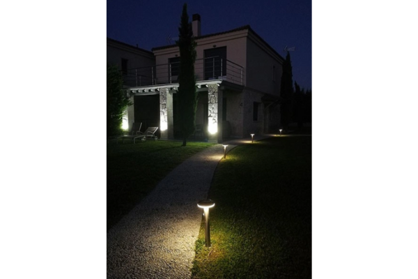 Solar post lighting mit sensor VERONA, matt chrome