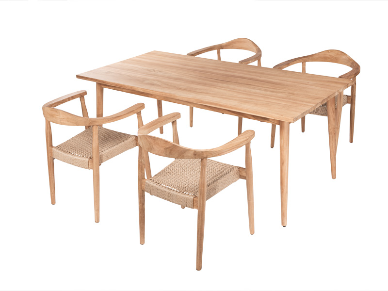 FLORES Esstisch 160 x 90 x 76 cm – Teakholz