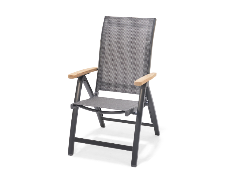 Essence - Folding armchair - ALU mit teak armrest