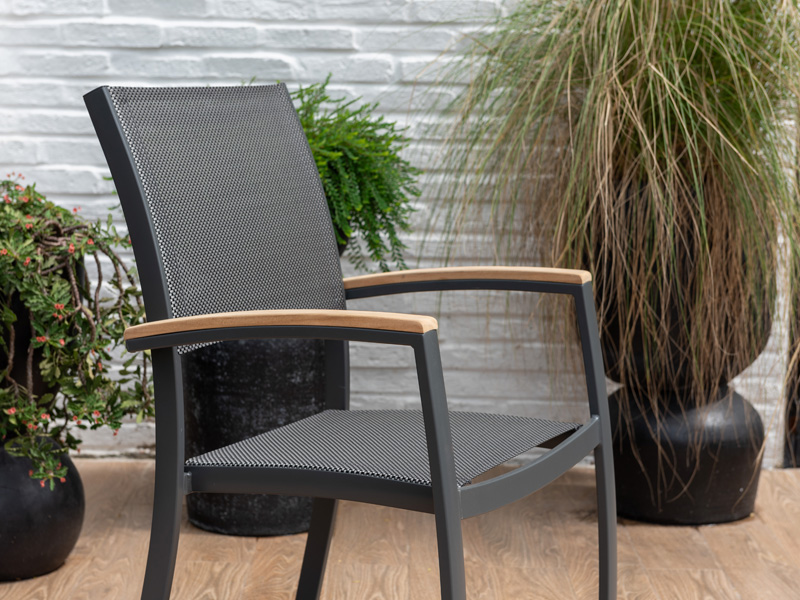 Essence - garden chair - ALU mit teak armrest