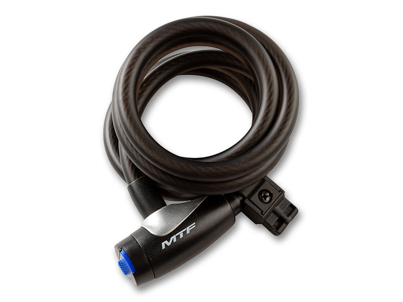 Spiral lock with holder 100cm / 10mm, black