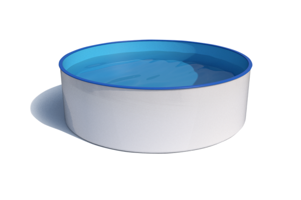 Ibiza rund - 3.60 x 1.20 m - Wandstärke 0.6mm, mit obere Kombischienen blau P1/P3, untere Schienen
