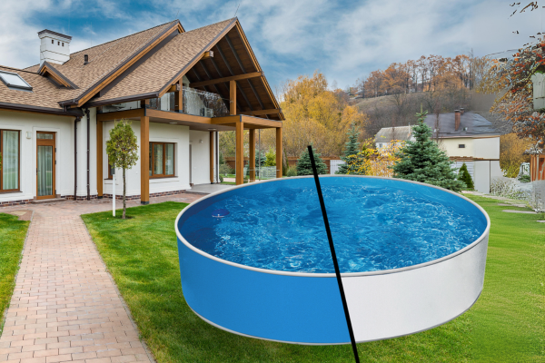 Azuro 240 - 2.4 x 0.9m, blau/ weiß mit skimfilter 2000, ohne holes