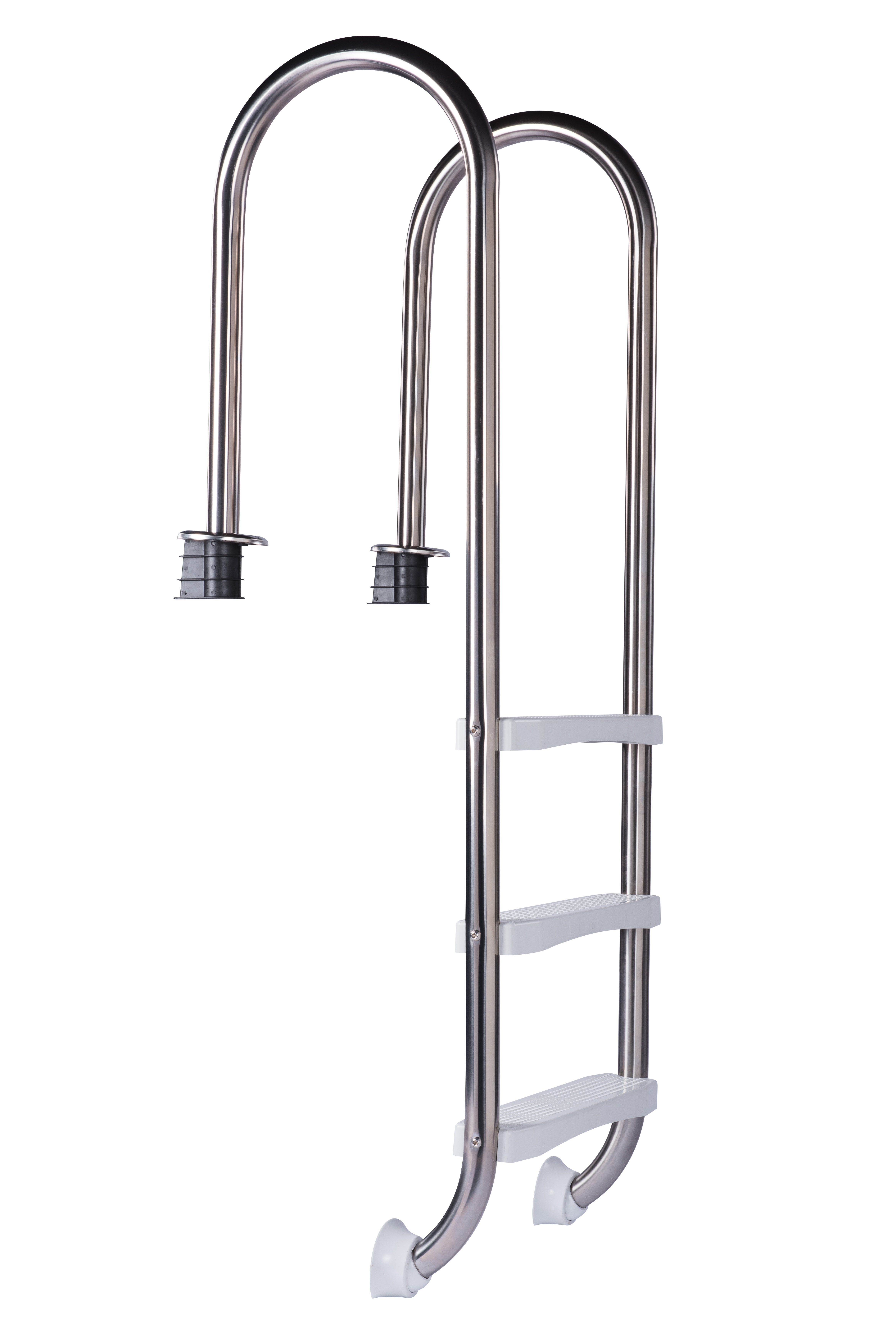 Stainless steel ladder SLIM 3-steps - for pool over 1.10m height - plastic steps