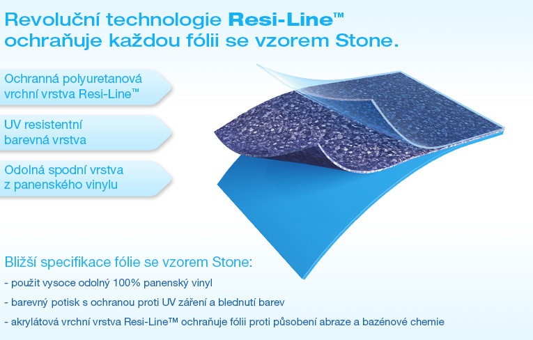 Pool-Innenfolie PEBBLES (0.30mm) - 6.4 x 1.2 m