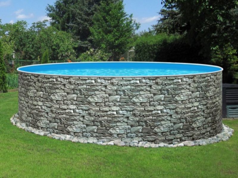 Azuro 5.0 x 1.2m, STONE - without ladder and filter, with off-axis holes, in 2 boxes