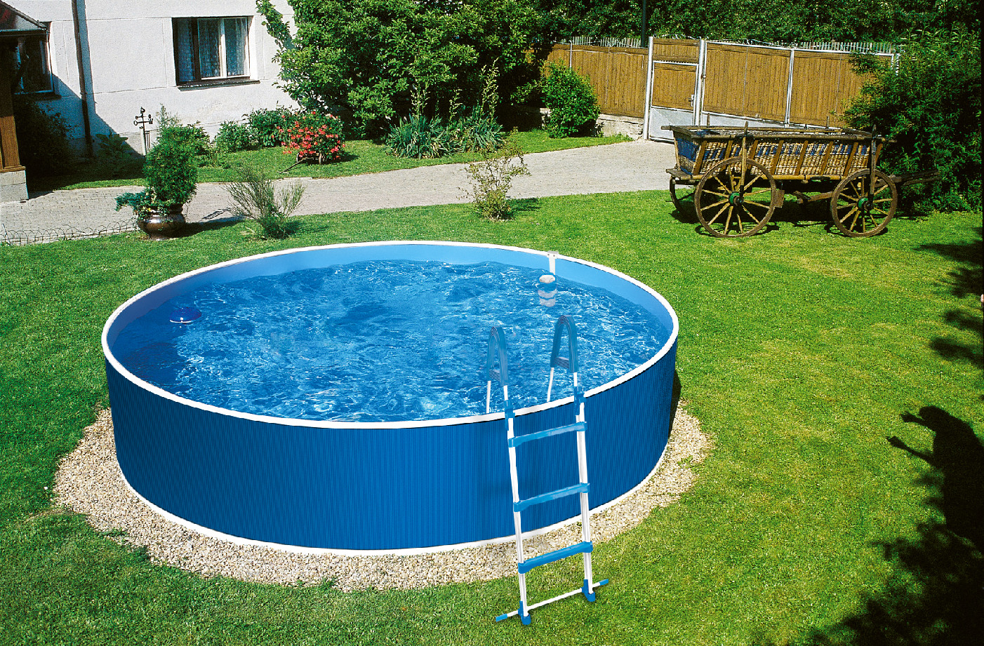Azuro 300 - 3.6 x 0,9 m, blau/ weiß - mit skimfilter 2000, ohne holes