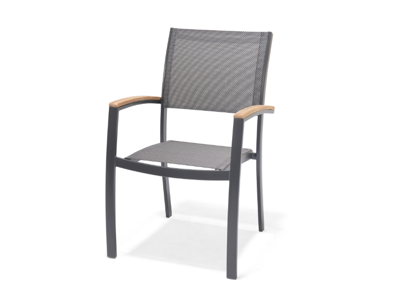 Essence - garden chair - ALU mit teak armrest