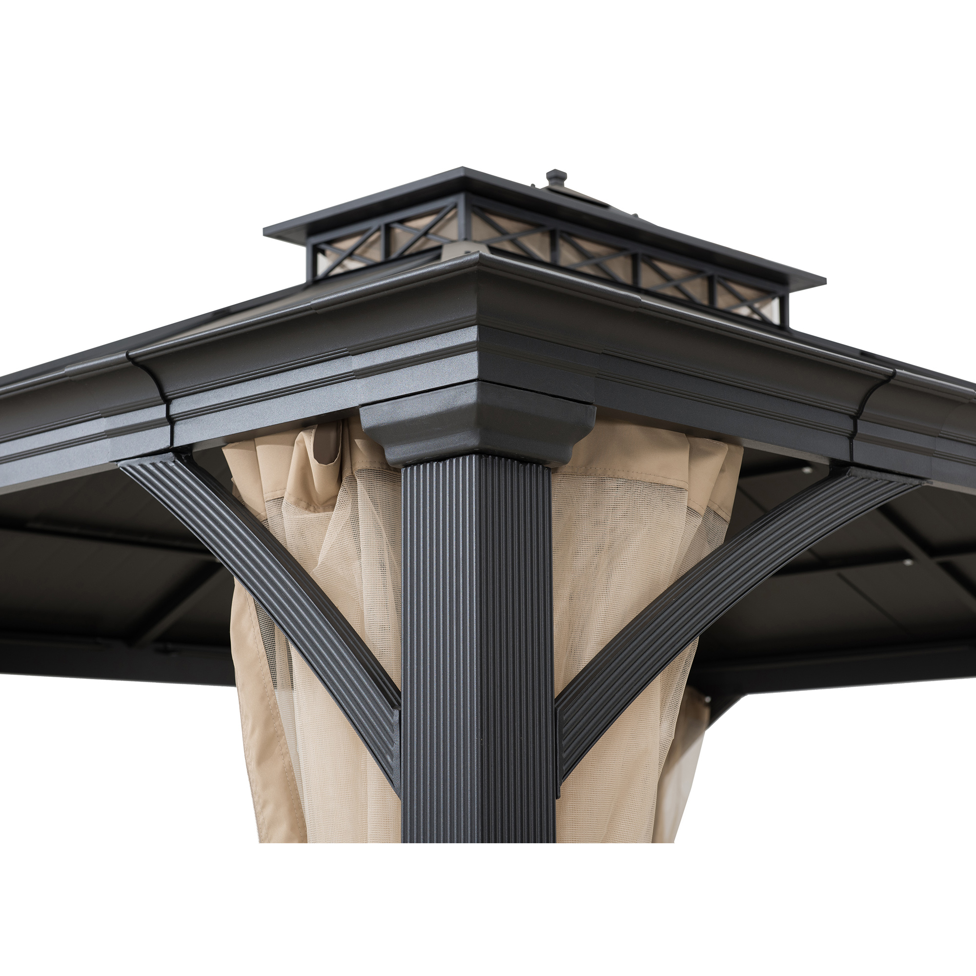 Pasu 300 x 300 cm Anthrazit Roof Steel Hardtop Gazebo