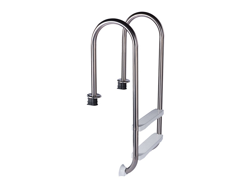 Stainless steel ladder SLIM 2-steps - for pool over 0.90m height - plastic steps
