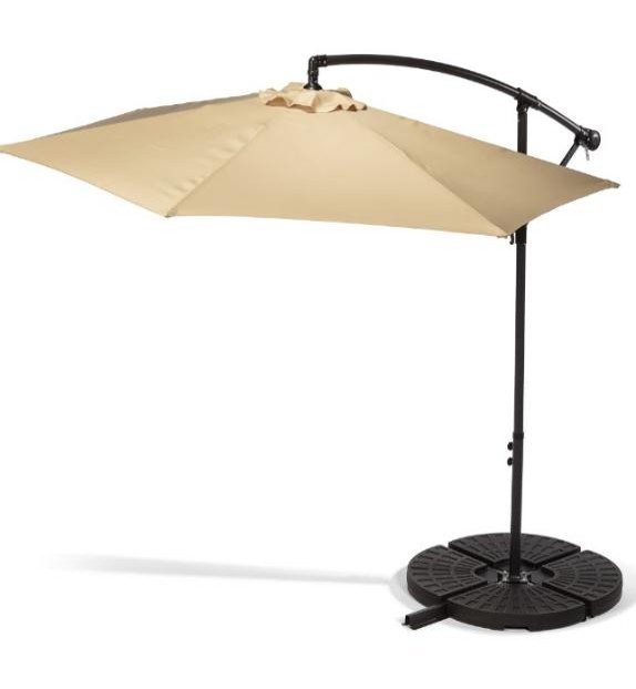 Cantilever garden parasol HAPPY SUN 300 beige