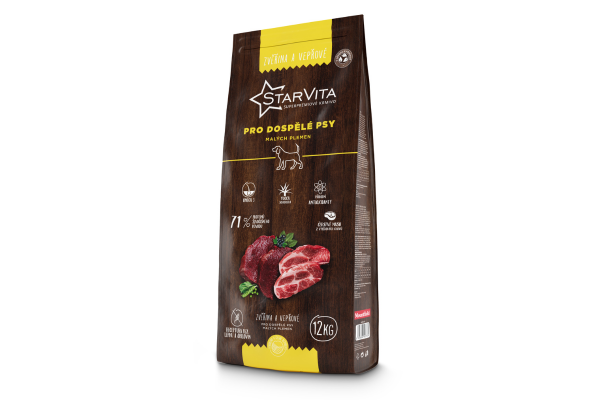 StarVita Dog kibble adult small breeds, Venison/Pork 12 kg