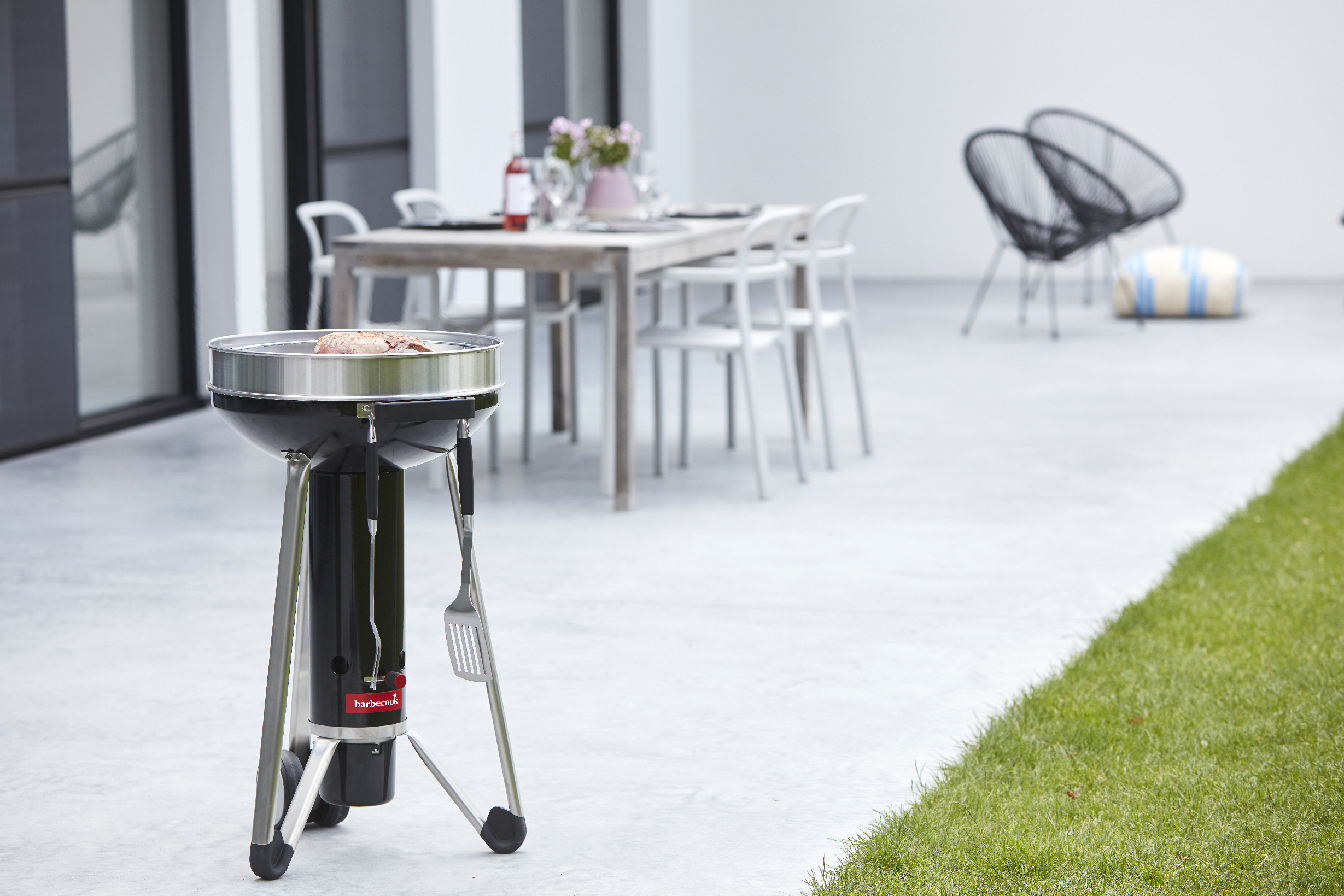 Barbecook schwarz Pepper stainless steel set mit fork, tong und turner, schwarz, 43 cm