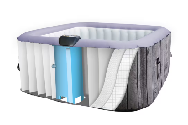 AQUAMAR P6002 laminated PVC square hot tub