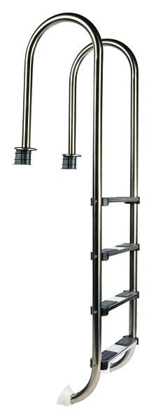 Stainless steel ladder SLIM 4-steps - for pool over 1.30m height - plastic steps